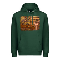Sports Green American melanin flag Premium Hoodie - texasbilliewilder