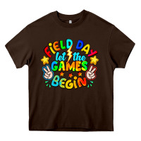 Chocolate Brown Field Day Let The Games Begin Heavy Core Tee - CowhideDigitalArt