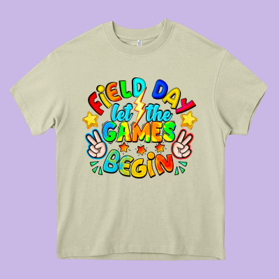 Field Day Let The Games Begin Heavy Core Tee Designed By Cowhidedigitalart
