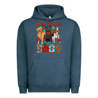 Pigment Midnight Navy less people more dogs Urban Hoodie - texasbilliewilder