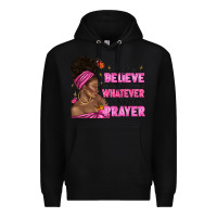 Black afro woman bun and religion faith prayer Premium Hoodie - texasbilliewilder