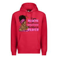 Cardinal afro woman bun and religion faith prayer Premium Hoodie - texasbilliewilder