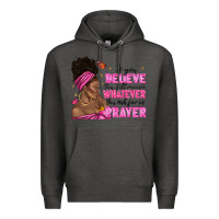 Charcoal Heather afro woman bun and religion faith prayer Premium Hoodie - texasbilliewilder