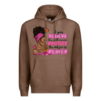 Chestnut afro woman bun and religion faith prayer Premium Hoodie - texasbilliewilder