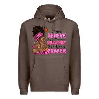 Coffee afro woman bun and religion faith prayer Premium Hoodie - texasbilliewilder