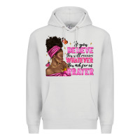 Dove Grey afro woman bun and religion faith prayer Premium Hoodie - texasbilliewilder