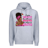 Heather Grey afro woman bun and religion faith prayer Premium Hoodie - texasbilliewilder