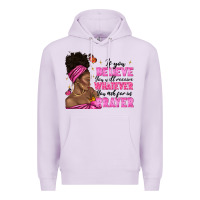 Lilac afro woman bun and religion faith prayer Premium Hoodie - texasbilliewilder