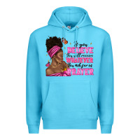Ocean Blue afro woman bun and religion faith prayer Premium Hoodie - texasbilliewilder
