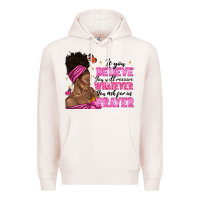 Pale Pink afro woman bun and religion faith prayer Premium Hoodie - texasbilliewilder