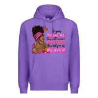 Purple afro woman bun and religion faith prayer Premium Hoodie - texasbilliewilder
