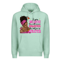Seafoam afro woman bun and religion faith prayer Premium Hoodie - texasbilliewilder