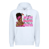White afro woman bun and religion faith prayer Premium Hoodie - texasbilliewilder