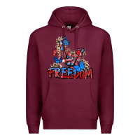 Burgundy freedom rock hand Premium Hoodie - Zillion Design Studio
