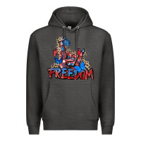 Charcoal Heather freedom rock hand Premium Hoodie - Zillion Design Studio