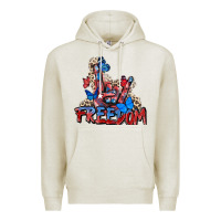 Oatmeal Heather freedom rock hand Premium Hoodie - Zillion Design Studio
