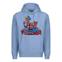 Colony Blue freedom rock hand Premium Hoodie - Zillion Design Studio