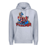 Heather Grey freedom rock hand Premium Hoodie - Zillion Design Studio