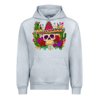 Heather Grey mexican skull Urban Hoodie - Zillion Design Studio