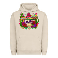 Pigment French Oak mexican skull Urban Hoodie - Zillion Design Studio