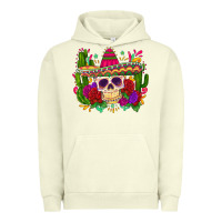 Pigment Pistachio mexican skull Urban Hoodie - Zillion Design Studio