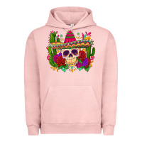 Pigment Salmon mexican skull Urban Hoodie - Zillion Design Studio
