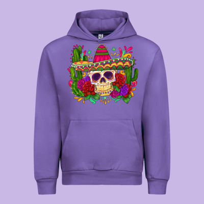 Mexican Skull Urban Hoodie Designed By Zillion Design Studio