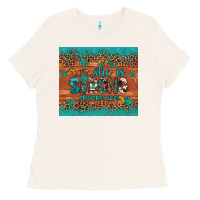 Bone she is strong gemstone sunflower leopard Ladies Tee - Artiststas