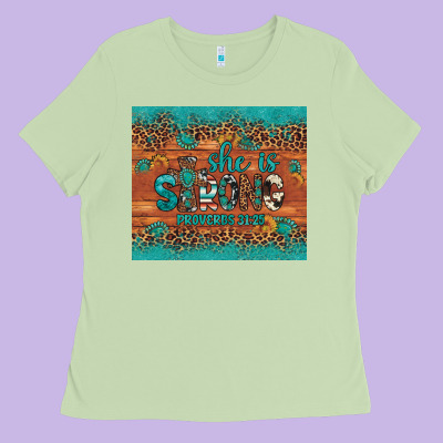 She Is Strong Gemstone Sunflower Leopard Ladies Tee Designed By Artiststas