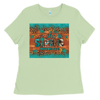 Matcha she is strong gemstone sunflower leopard Ladies Tee - Artiststas