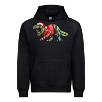 Black t rex christmas Urban Hoodie - RanaPortraitStore