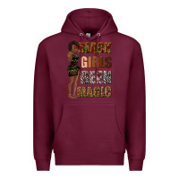 Burgundy black girls been magic Premium Hoodie - texasbilliewilder
