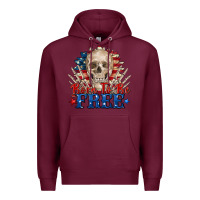 Burgundy born to be free skeleton Premium Hoodie - Zillion Design Studio