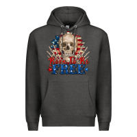 Charcoal Heather born to be free skeleton Premium Hoodie - Zillion Design Studio