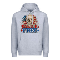 Heather Grey born to be free skeleton Premium Hoodie - Zillion Design Studio