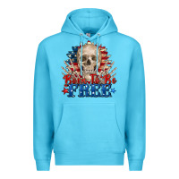 Ocean Blue born to be free skeleton Premium Hoodie - Zillion Design Studio