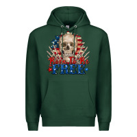 Sports Green born to be free skeleton Premium Hoodie - Zillion Design Studio