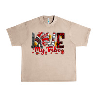 French Oak red black grey white love my tribe indian headdres Urban Heavy Tee - Artiststas