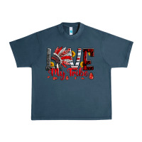 Red Black Grey White Love My Tribe Indian Headdres Urban Heavy Tee | Teevron
