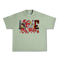 Oil Green red black grey white love my tribe indian headdres Urban Heavy Tee - Artiststas