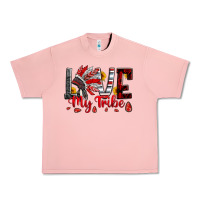 Salmon red black grey white love my tribe indian headdres Urban Heavy Tee - Artiststas