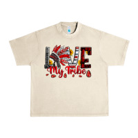 Sandshell red black grey white love my tribe indian headdres Urban Heavy Tee - Artiststas