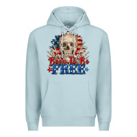 Blue Mist born to be free skeleton Premium Hoodie - Zillion Design Studio