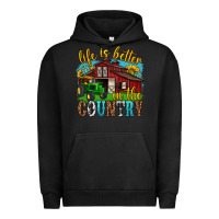 Pigment Black life is better in the country western Urban Hoodie - texasbilliewilder