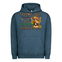 Pigment Midnight Navy living life somewhere between jesus take the wheel Urban Hoodie - texasbilliewilder