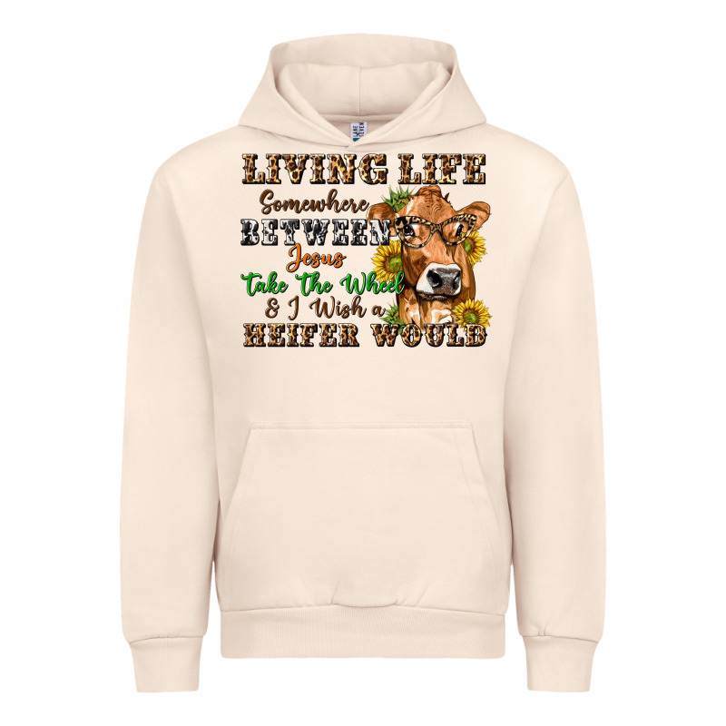 Living Life Somewhere Between Jesus Take The Wheel Urban Hoodie by texasbilliewilder | Teevron
