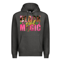 Charcoal Heather black girl magic with afro black women Premium Hoodie - texasbilliewilder