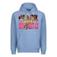 Colony Blue black girl magic with afro black women Premium Hoodie - texasbilliewilder