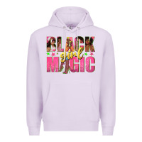 Lilac black girl magic with afro black women Premium Hoodie - texasbilliewilder