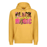 Mustard black girl magic with afro black women Premium Hoodie - texasbilliewilder